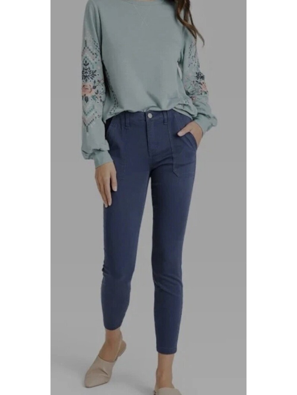 Women's Plus Size High-Rise Skinny Utility Pants - Knox Rose Navy Blue 20w
